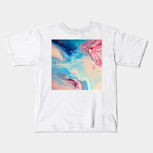 Mesmerizing acrylic abstract painting with pinks and blues Kids T-Shirt